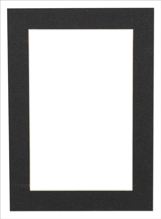 5.5x8.5 Mat for 8.5x11 Frame - Precut Mat Board Acid-Free Show Kit with Backing Board, and Clear Bags Textured Black 5.5x8.5 Photo Matte For a 8.5x11 Picture Frame Matboard for Framing, Pack of 1 Mat