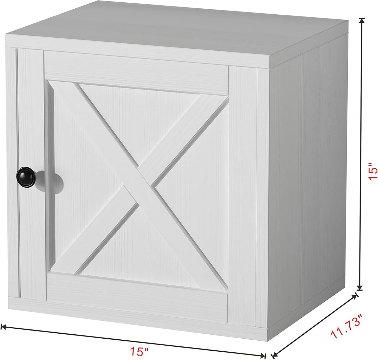 FUSUNBAO Magic DIY Cube Storage Organizer Stackable Cubes for Home Books Clothes Toy-Modular Cubby Storage System-Office Cubical-Bookcase Closet (Pure White-Washed, Door Cube)