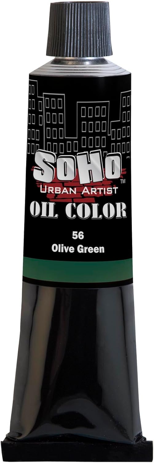 Soho Urban Artist Oil Paint - Olive Green, 170 ml Tube - Best Valued Oil Colors for Painting, Excellent Pigment Load