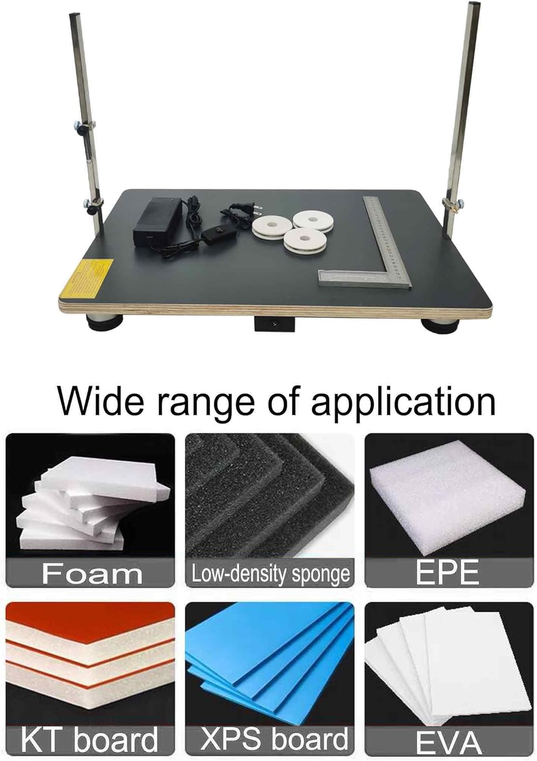 110V Hot Wire Foam Cutter, 22.8" x 15", 72W Professional Heat Cutting Machine for Foam, Sponge, EPE, Ribbon, KT Board, Adjustable Angle