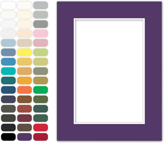 Poster Master Violet Matboard – 4-Ply Acid-Free Picture Mat Board with 45° Beveled Cut, Made in USA, Custom Cut to Any Size, 1/16" Thickness for Framing & Displays