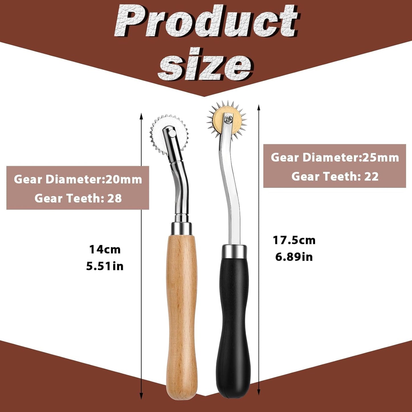 Nitlak 2 PCS Tracing Wheel with Wooden Handle Stainless Steel Pounce Wheel, Point Sewing Tracing Wheel for Sewing Patterns, Rotary Perforator, Overstitch Wheel, Perforation Cutter