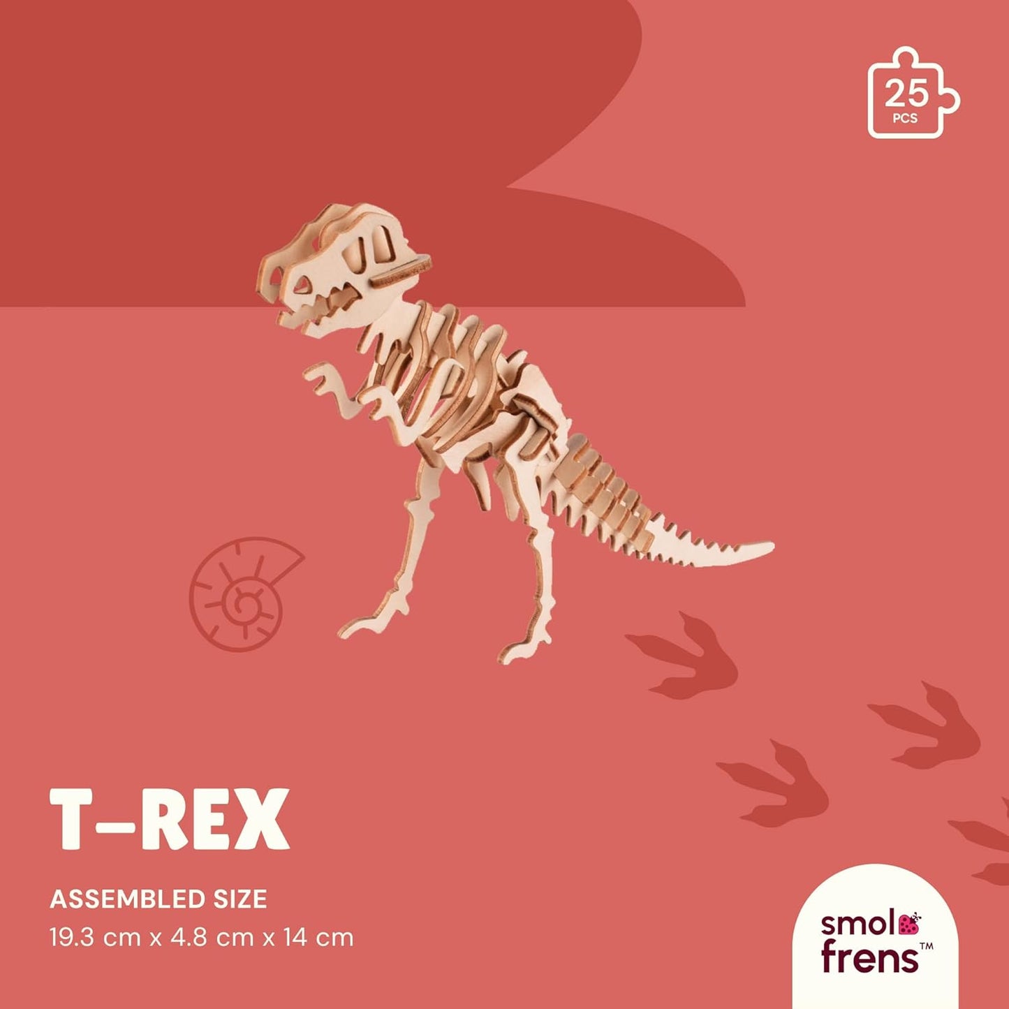 Wooden Dinosaur Puzzles for Ages 8+, 4 Pack 3D Wooden Puzzles, STEM Kits for Kids & Adults, Wood Crafts Model Kits, STEM Toys, DIY Art Projects, Educational Gifts Toys, Party Favors - Jurassic Frens