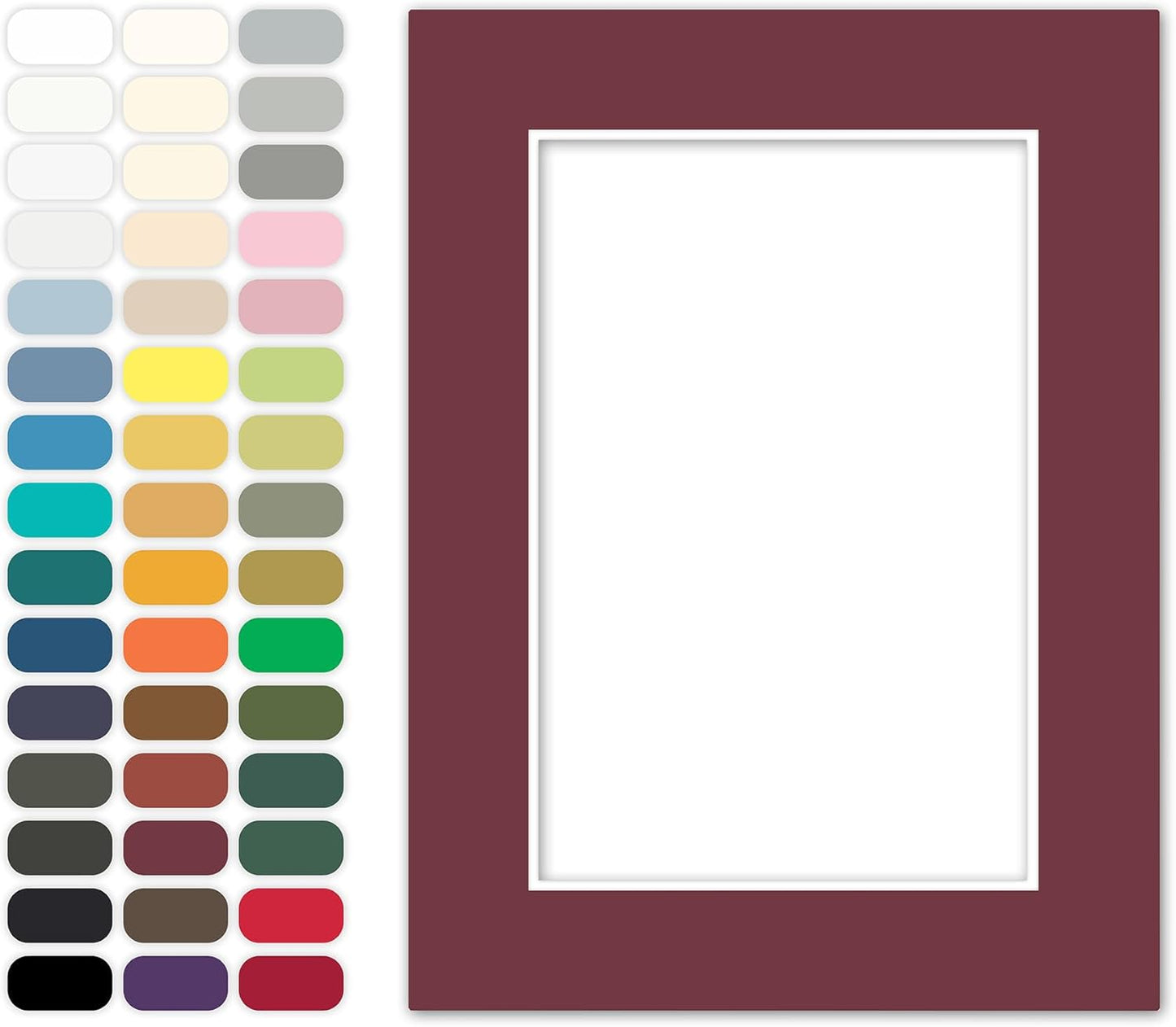 Poster Master Maroon Matboard – 4-Ply Acid-Free Picture Mat Board with 45° Beveled Cut, Made in USA, Custom Cut to Any Size, 1/16" Thickness for Framing & Displays