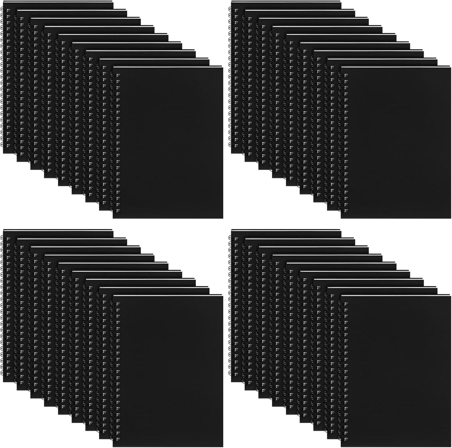 Yahenda 36 Pcs Spiral Notebook Bulk A5 Journal Lined 8.3'' x 5.5'' Writing Composition Paper Small Notepad Subject Notebook for Students Office Business Back to School Supplies (Black)