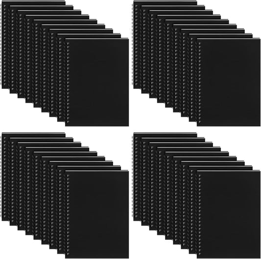Yahenda 36 Pcs Spiral Notebook Bulk A5 Journal Lined 8.3'' x 5.5'' Writing Composition Paper Small Notepad Subject Notebook for Students Office Business Back to School Supplies (Black)