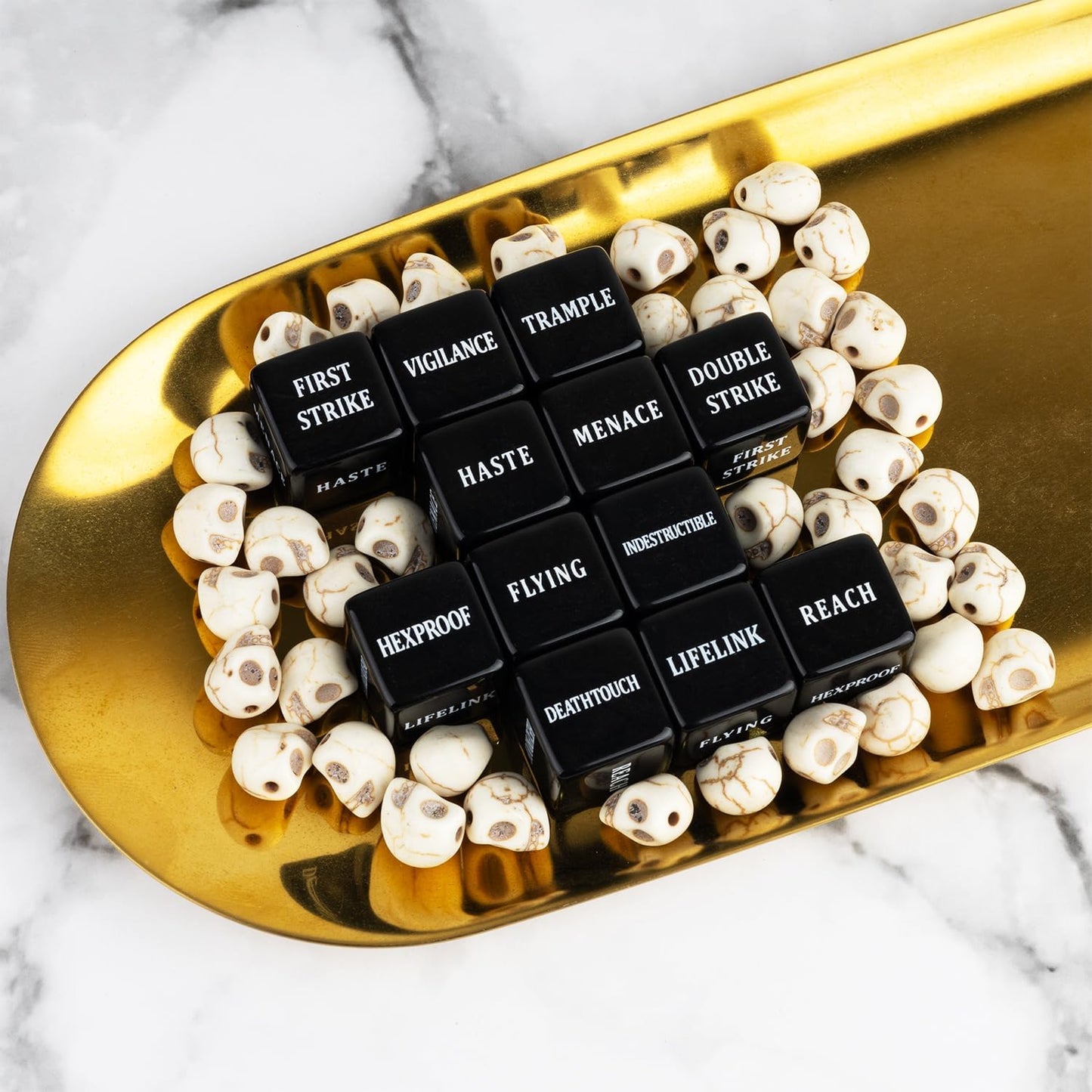 48 Pieces Abilities Keywords MTG Dice Counters Plus One Life Counter Dice Bulk Creature Stats Buff Tokens Dice Set for Magic The Gathering, MTG, Card Games Accessories