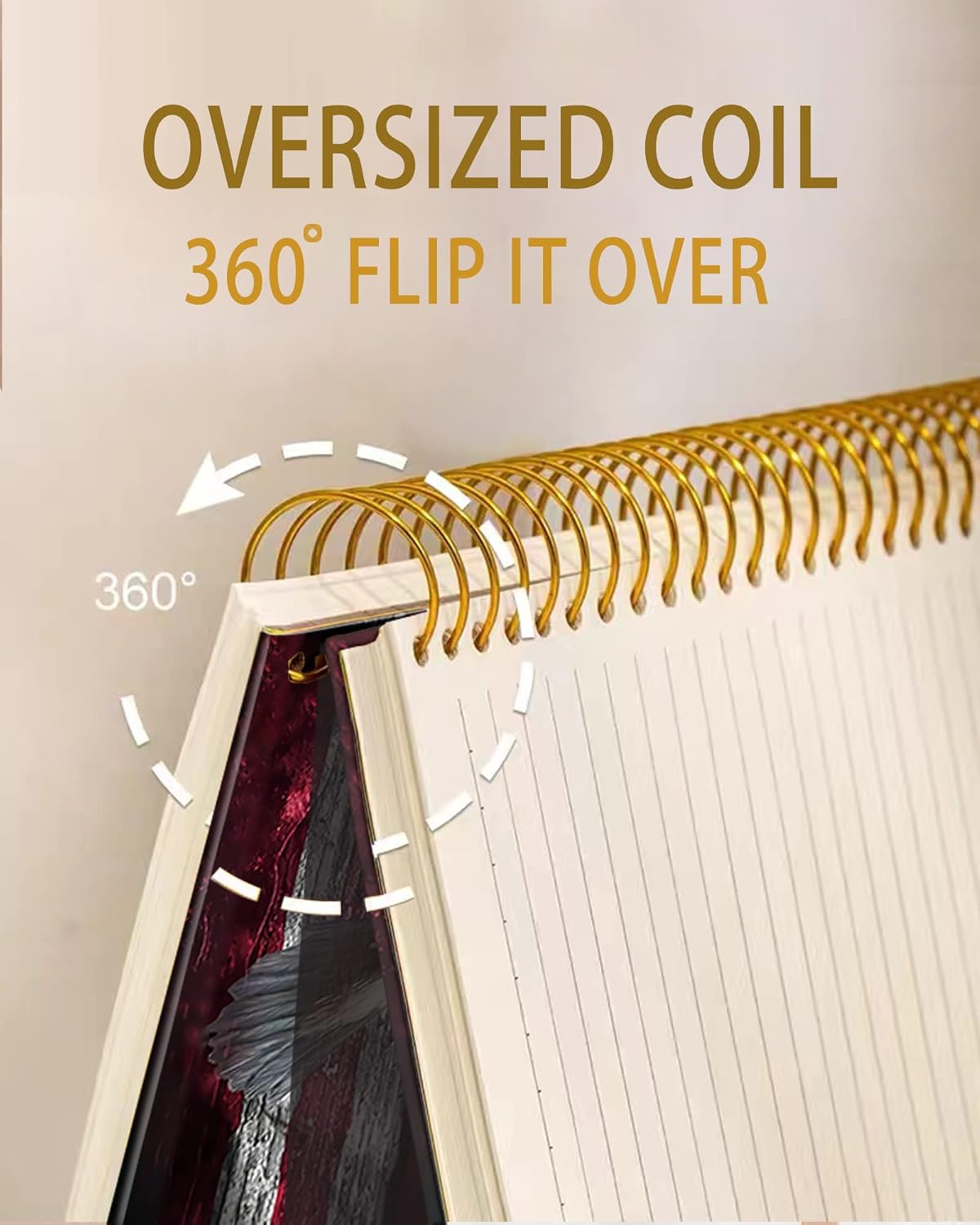 iampanda Spiral Journal Notebook,Cool Strong TwinWire Binding with Premium Paper for Girl Women,60 Sheets A5 College Ruled NotebookJournal,Perfect for School Office Home Gifts,American Flag Eagle