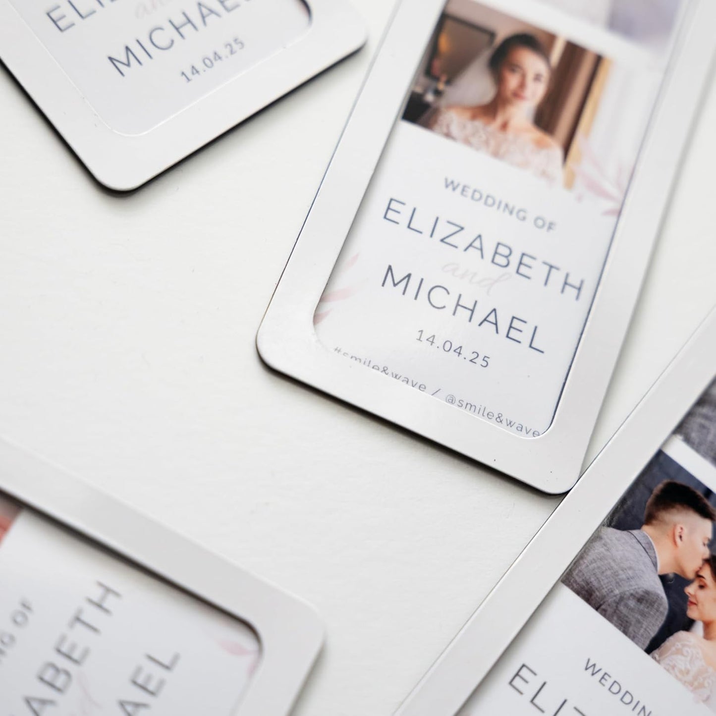 Magnetic Frames For 2x6 Photo Booth Strips – Set of 5 – White, Black, or Floral Design Photo Picture Holders – Magnetic Paper Cutout for Photobooth Photos – Simple Slim Frames for Fridge, Locker, or Party Keepsakes (5, WHITE)