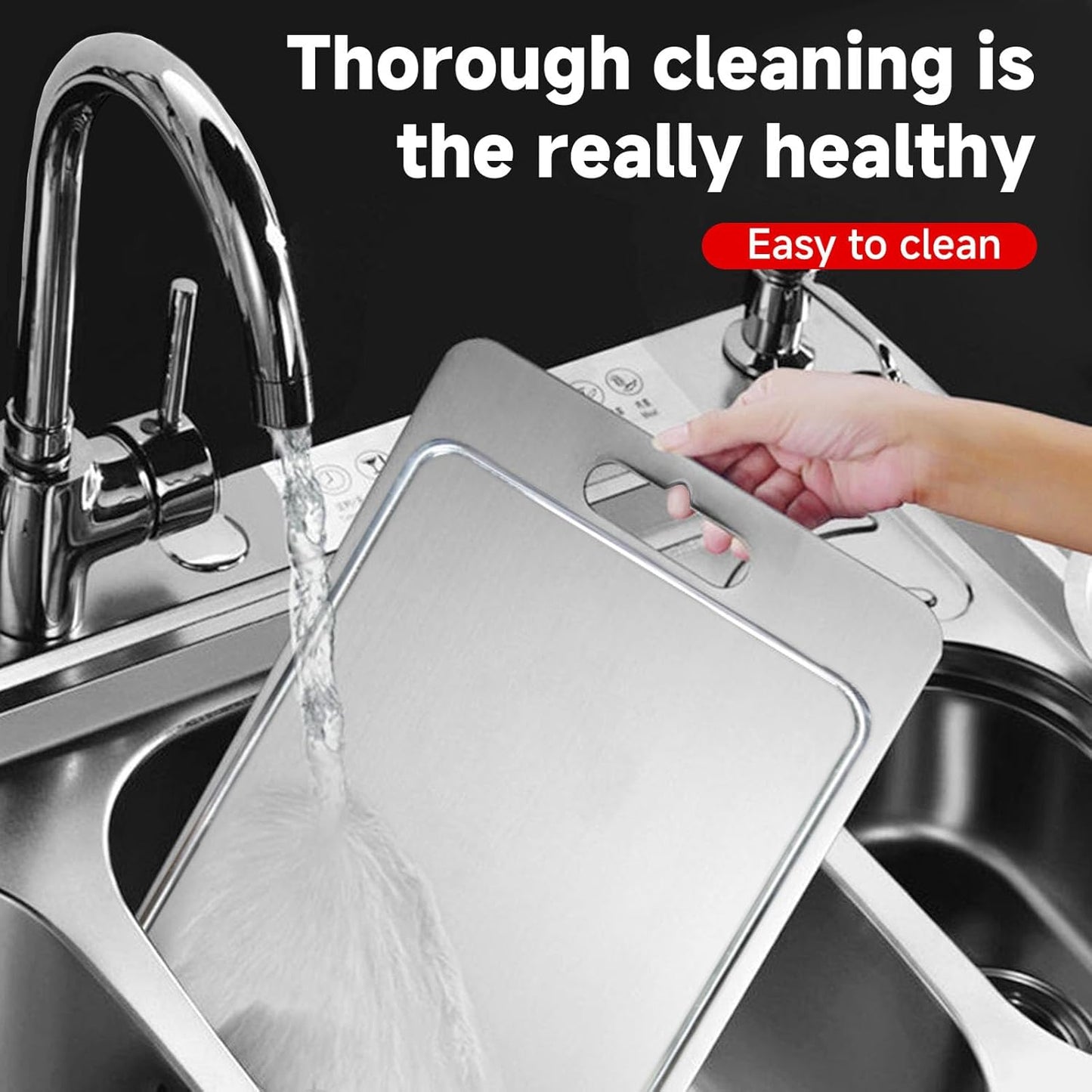 2025 New 100% Pure Titanium Cutting Board with Grooves, Double Sided Chopping Board, Meat, Fruit and Vegetable Cutting Board, Dishwasher Safe (8 * 12 IN)