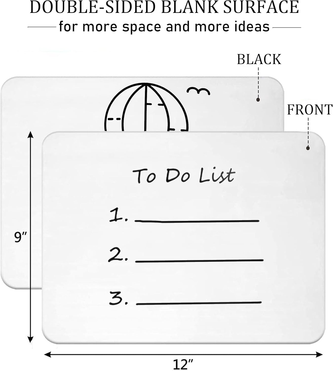 10 Pack Dry Erase Boards, Double-Sided Small White Board for Classroom Student, 9"x12" Portable Dry Erase Board Bulk, Mini Whiteboard for Teacher Classroom Supplies
