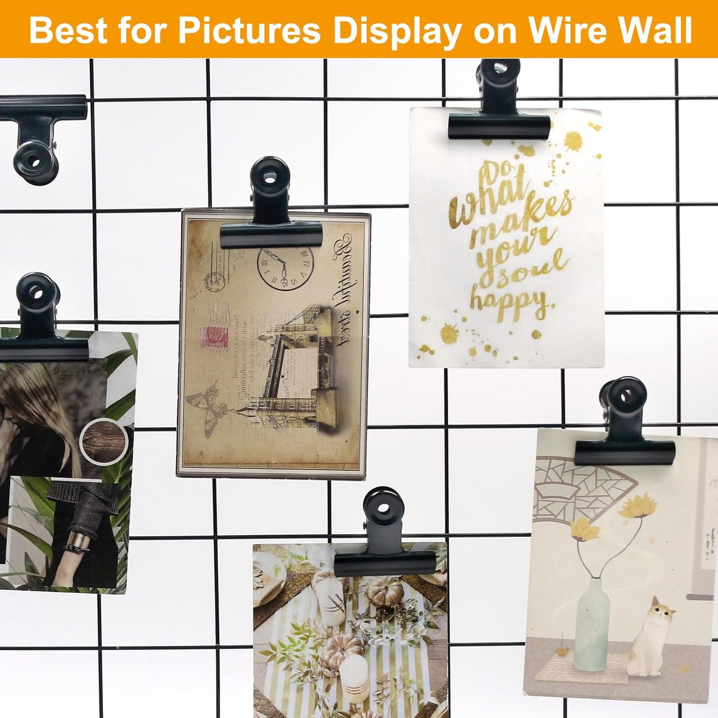 Coideal Black Bulldog Paper Clips 2 Inch, 20 Pack Large Metal Hinge Clips Binder Bull Clip Clamps for Food Bags, Pictures Photos, Art Crafts, Office Supply (50mm)