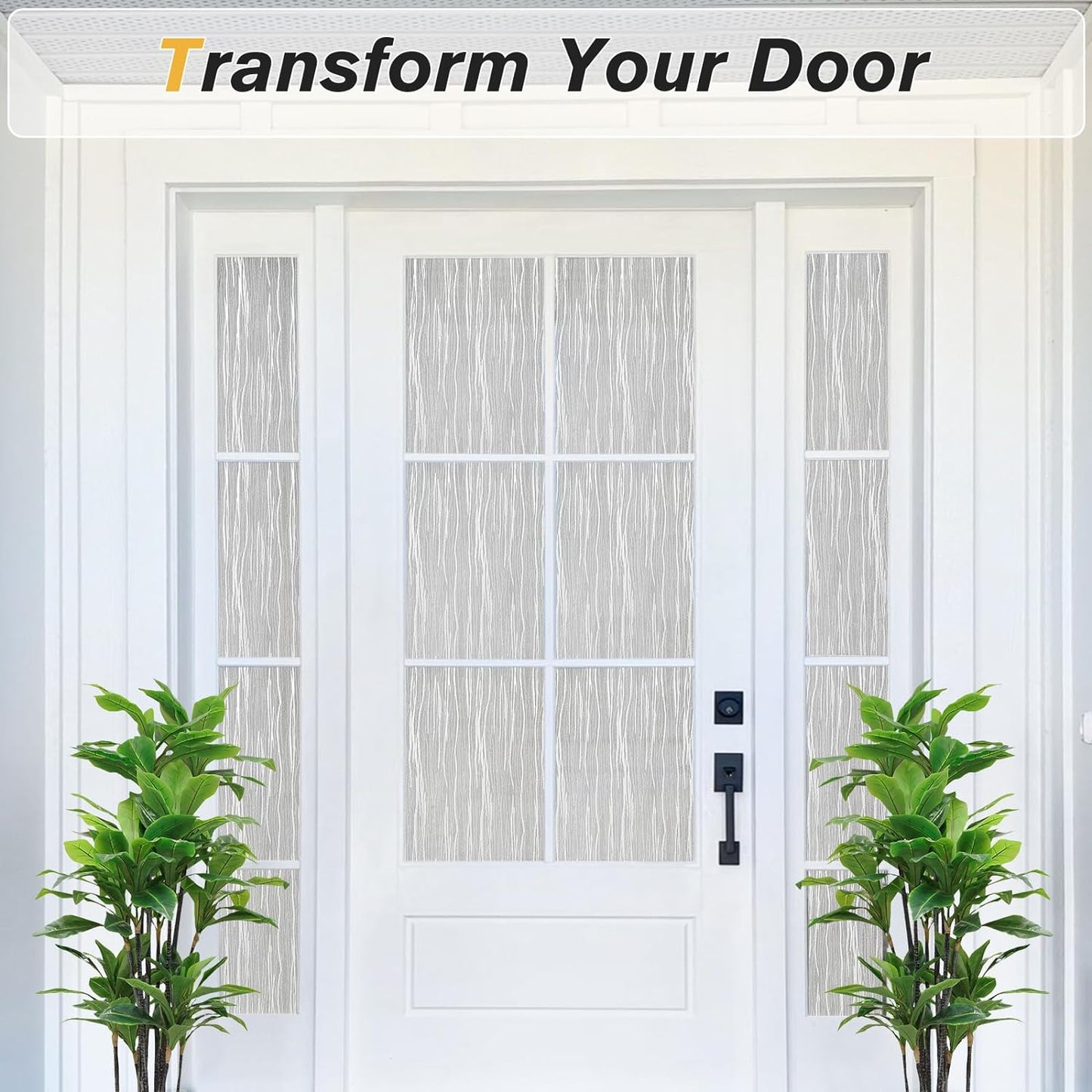Haton Window Privacy Film, Frosted Glass Privacy Window Clings, Sun Blocking Frosting Opaque Coverings, Static Cling Removable Decorative Stickers for Home Door, Non-Adhesive 29.5" x 118.1"