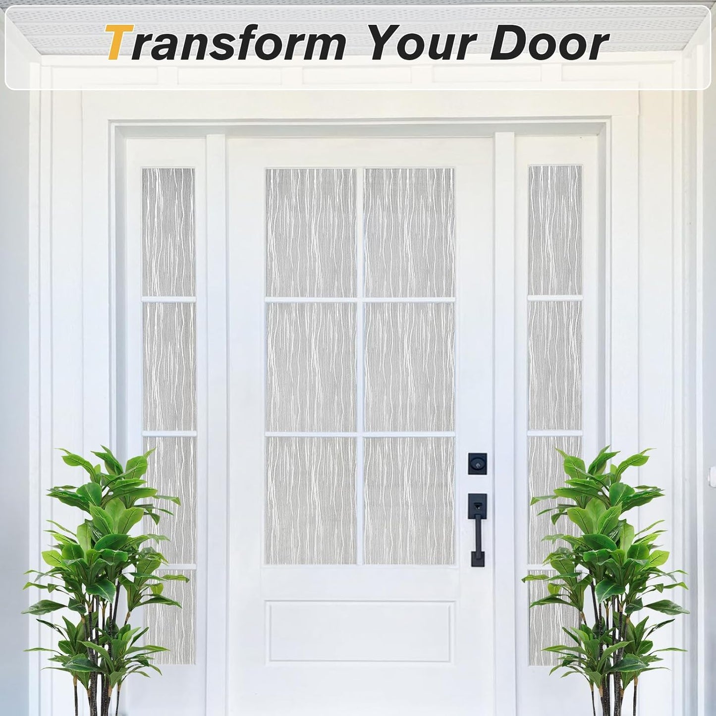 Haton Window Privacy Film, Frosted Glass Privacy Window Clings, Sun Blocking Frosting Opaque Coverings, Static Cling Removable Decorative Stickers for Home Door, Non-Adhesive 35.4" x 118.1"