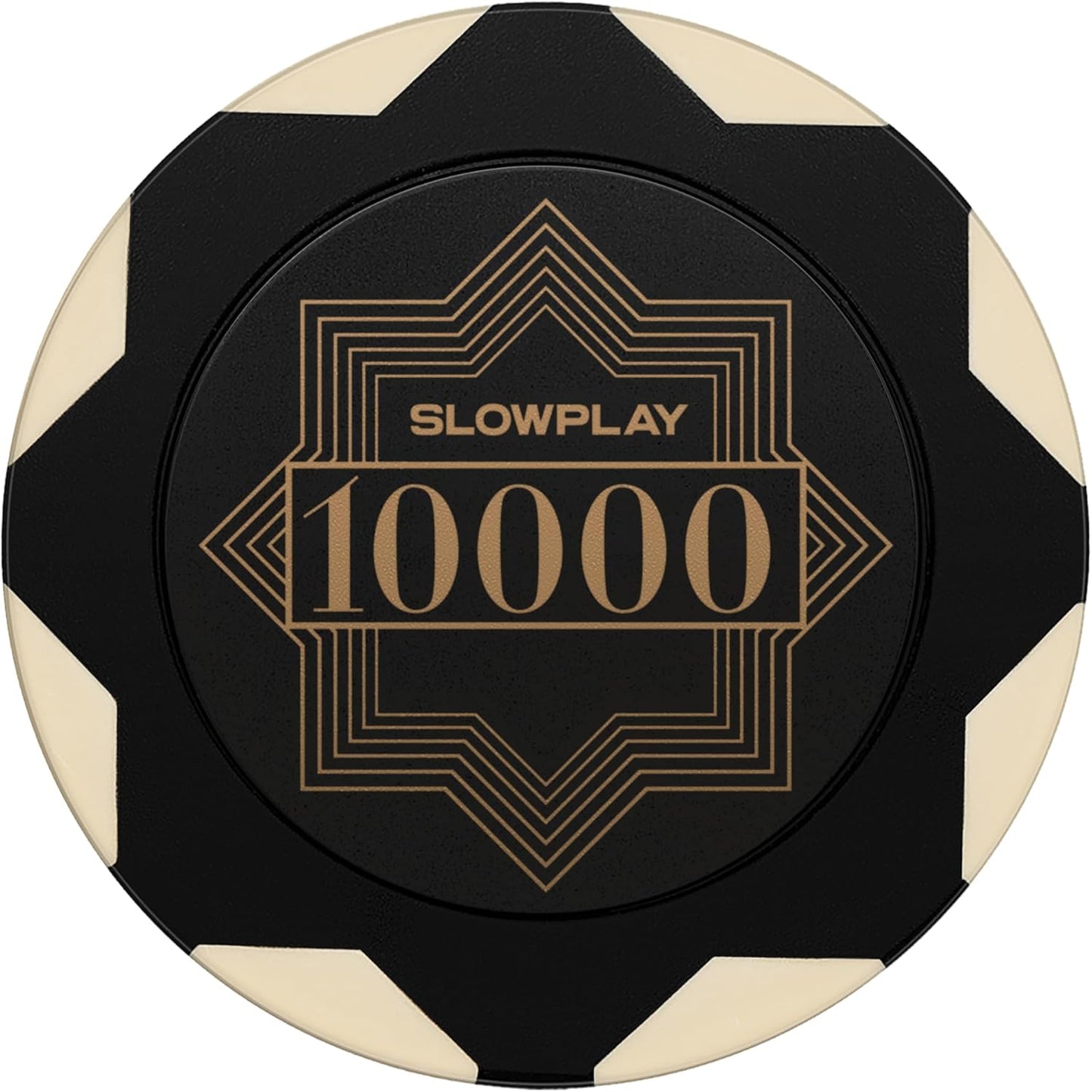 SLOWPLAY Nash Clay Poker Chips, 14 Grams Heavyweight Clay Composite, 40mm Large Chips in Bulk, Pack of 50 with Denomination of 10000
