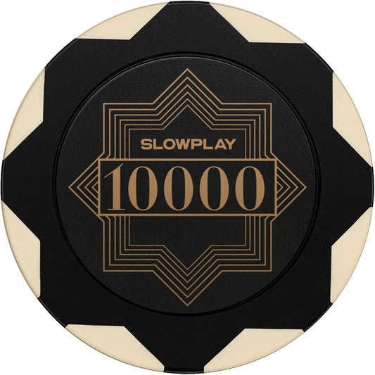 SLOWPLAY Nash Clay Poker Chips, 14 Grams Heavyweight Clay Composite, 40mm Large Chips in Bulk, Pack of 50 with Denomination of 10000