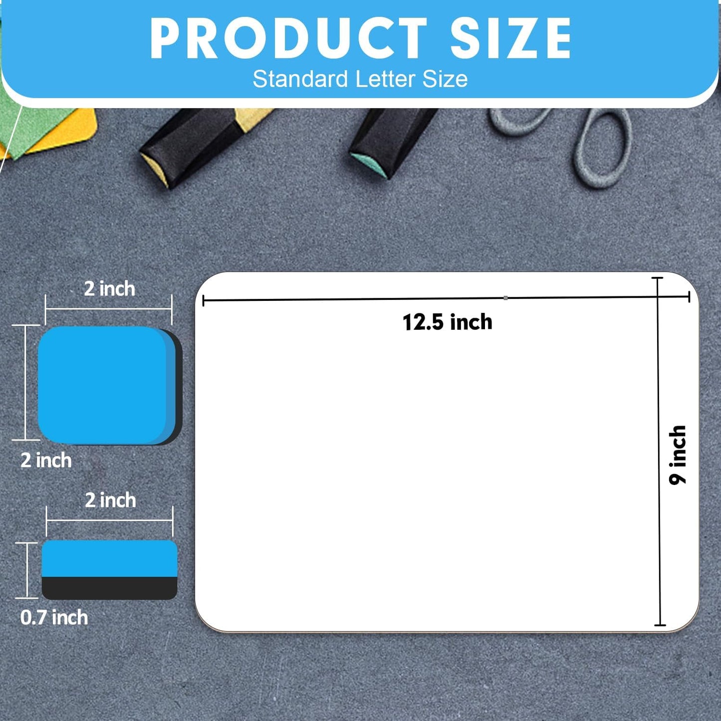 Dry Erase LapBoards, PANDRI 26 Pack Double Sided 12.5 x 9 Inch Whiteboards with 26 Erasers, Dry Erase Boards for Office Students Classroom Teacher Supplies