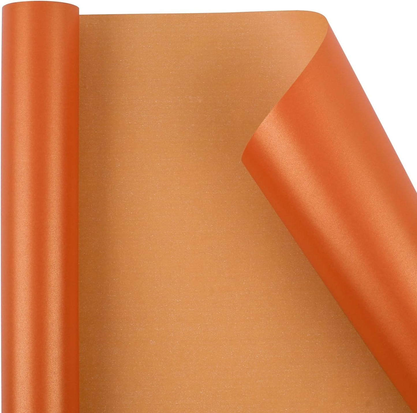 NESCCI Orange Matte Wrapping Paper,Solid Color Pearly-Lustre Paper,Gift Wrapping Paper,Perfect for Wedding,Valentine's Day,Birthday, Christmas,Baby Shower,DIY Bouquet (17 Inches X 32.8 Feet)