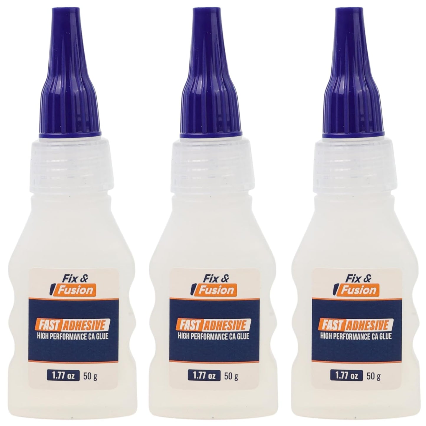 FIX & FUSION Ca Super Glue (1.77 Oz), Fast Adhesive/Cyanoacrylate Glue for Woodworking, Plastic, Rubber, Granite, DIY & Industrial, (3 Pack)