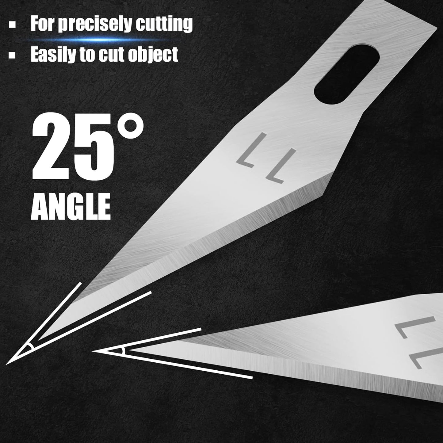 JTIEO 150 PCS Exacto Knife Blades 11, Sharp Hobby Knife Blades, High Carbon Steel Craft Knife Blades, 11 Hobby Knife Replacement Blades, Exacto Blades for Art, Scrapbooking, Stencil, Paper Cutting