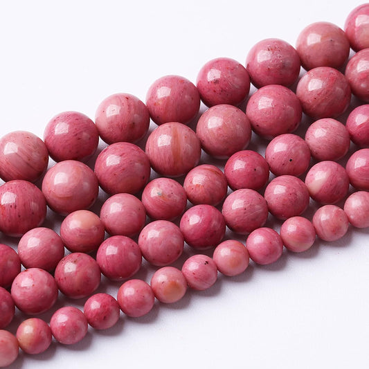 6mm 63pcs 7A Premium Gemstone Rhodochrosite Beads Natural Stone Round Loose Energy Healing Beads for Jewelry Making DIY Bracelet