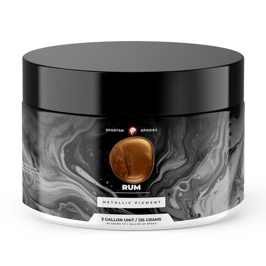 Spartan Epoxies Metallic Pigment Powder for Epoxy - 30 Unique Colors, 4oz for 1 Gallon and 12oz for 3 Gallons of Clear Epoxy, Made in The USA (Rum, 12oz (135 Grams))