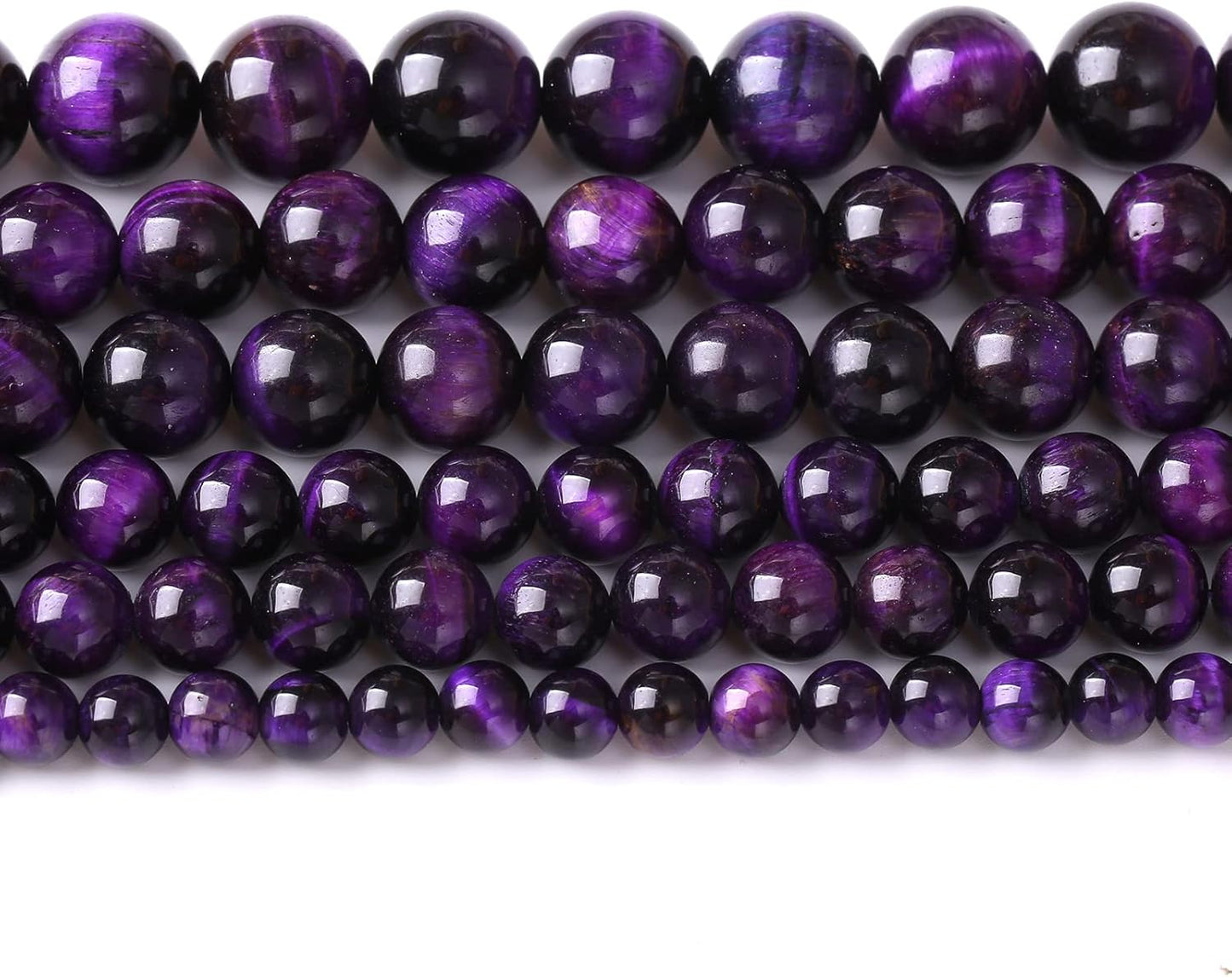 12mm 32pcs A+ Natural Purple Tiger Eye Stone Beads Round Spacer Loose Beads for Jewelry Making DIY Bracelet Necklace 15" Inch