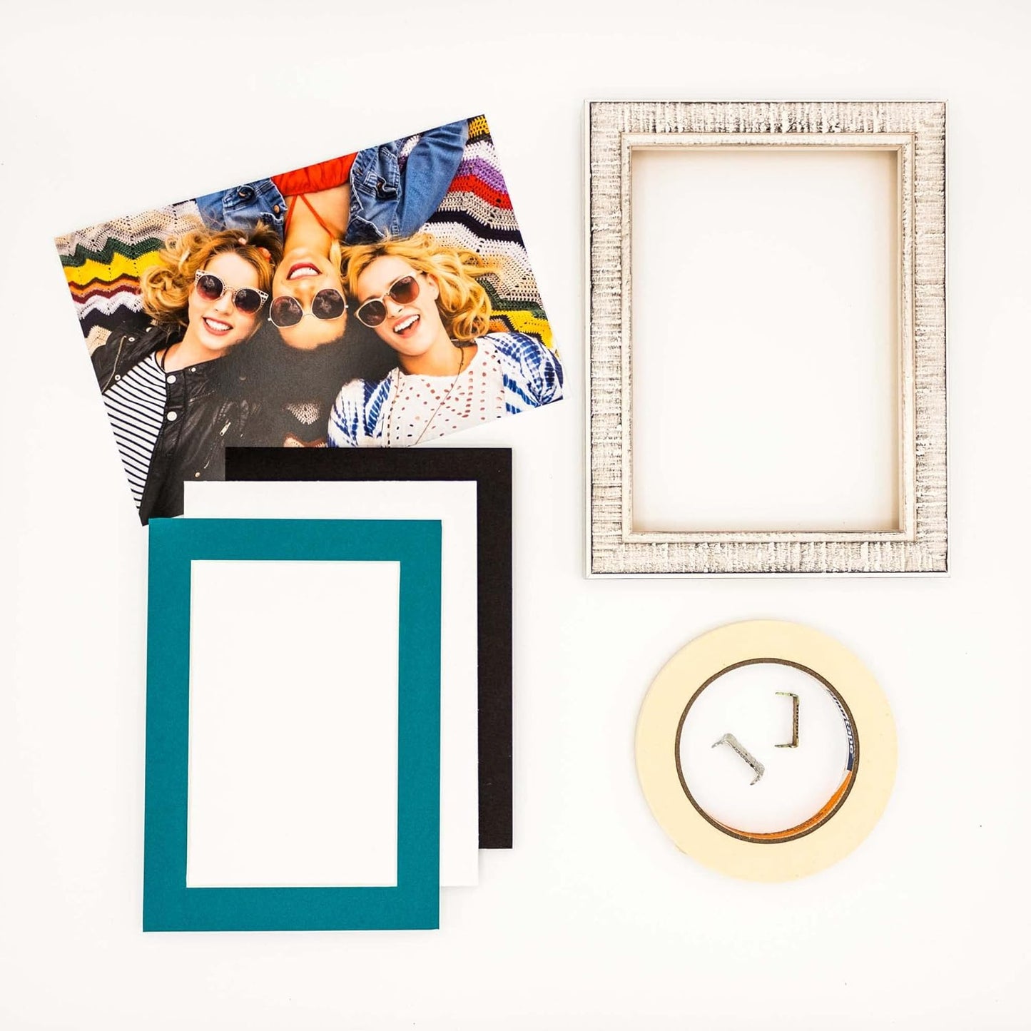 5x7 Mat for 8.5x11 Frame - Precut Mat Board Acid-Free Show Kit with Backing Board, and Clear Bags Teal Blue 5x7 Photo Matte Made to Fit a 8.5x11 Picture Frame Matboard for Framing, Pack of 100 Mats