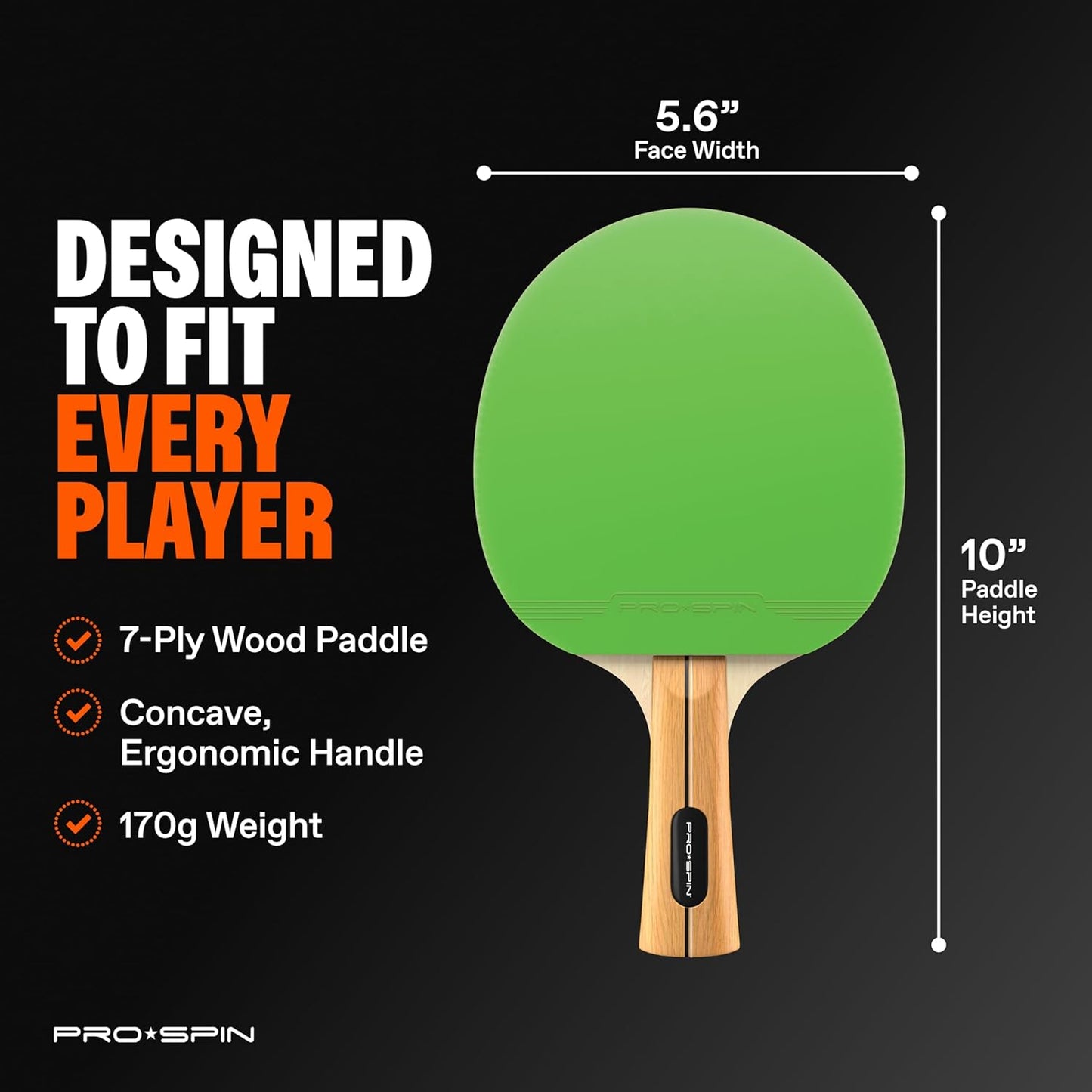 PRO SPIN Ping Pong Paddles - High-Performance Set with Premium Table Tennis Rackets, 3-Star Ping Pong Balls, Compact Storage Case | Professional Quality Ping Pong Paddle Set | Indoor & Outdoor Games