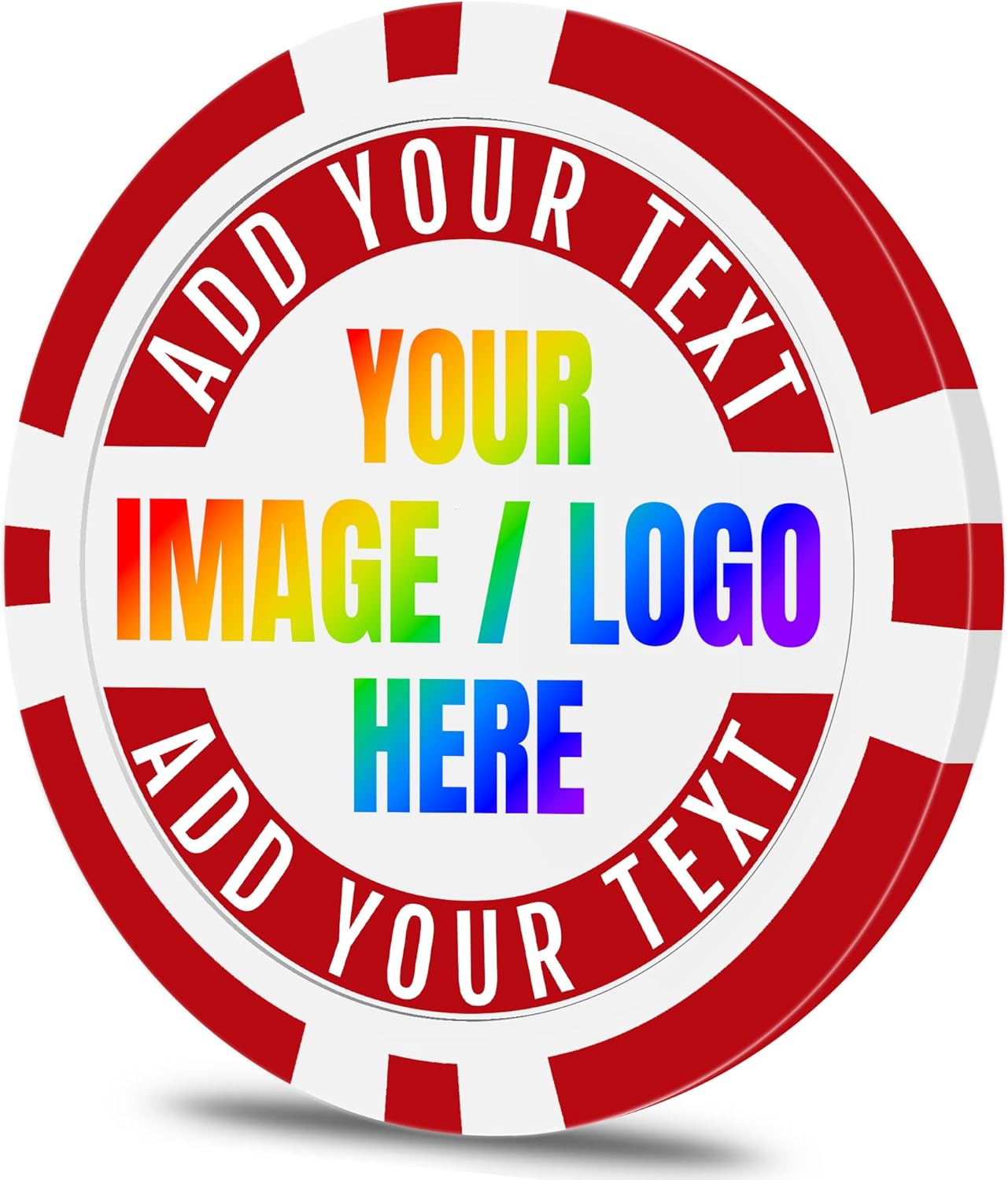 50 Custom Poker Chips, Personalized with Your own Logo, Photo or Text - 11.5g Casino Chips for Poker Gram, Tournaments, Business Card, Token