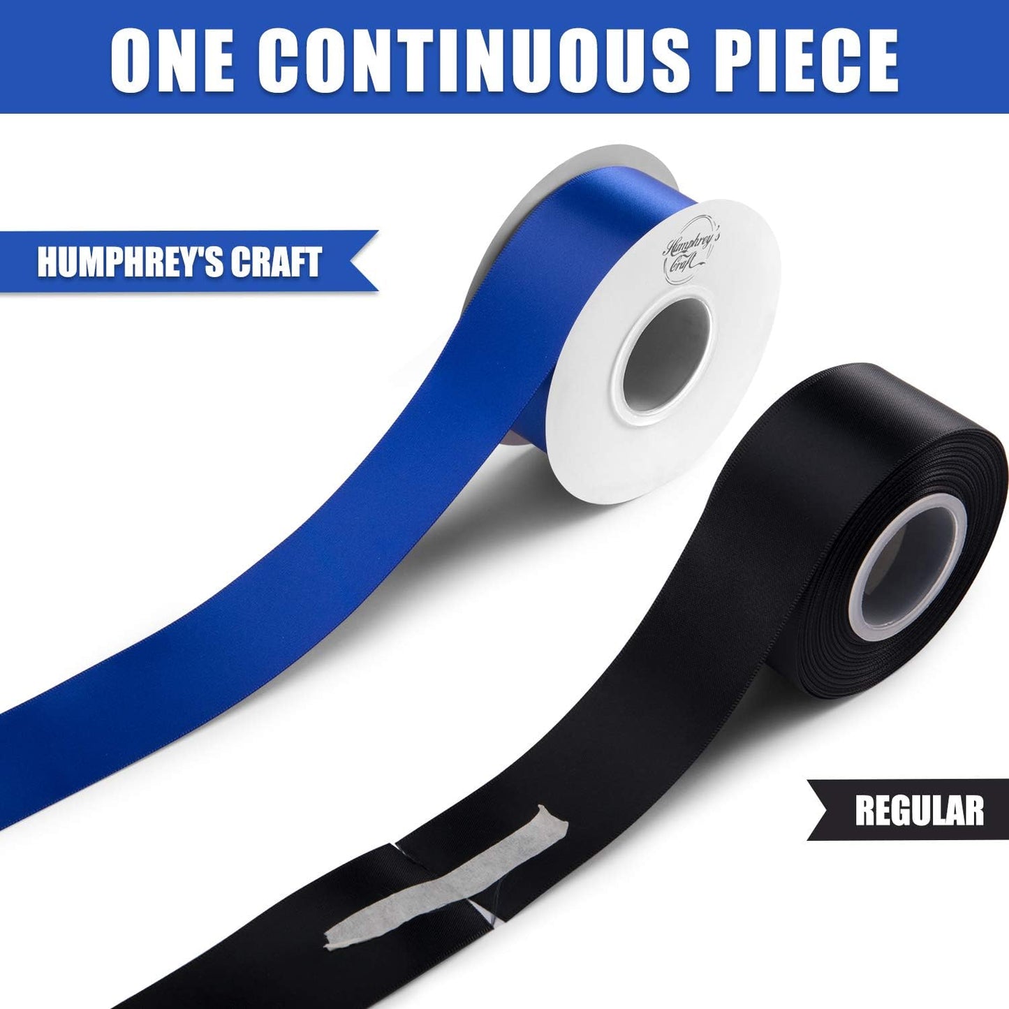 Humphrey's Craft 1-1/2 Inch Black Double Faced Satin Ribbon - 25 Yards Variety of Color for Crafts Gift Wrapping DIY Bows Bouquet Decoration Sewing Christmas Tree Wedding and Invitation Card.