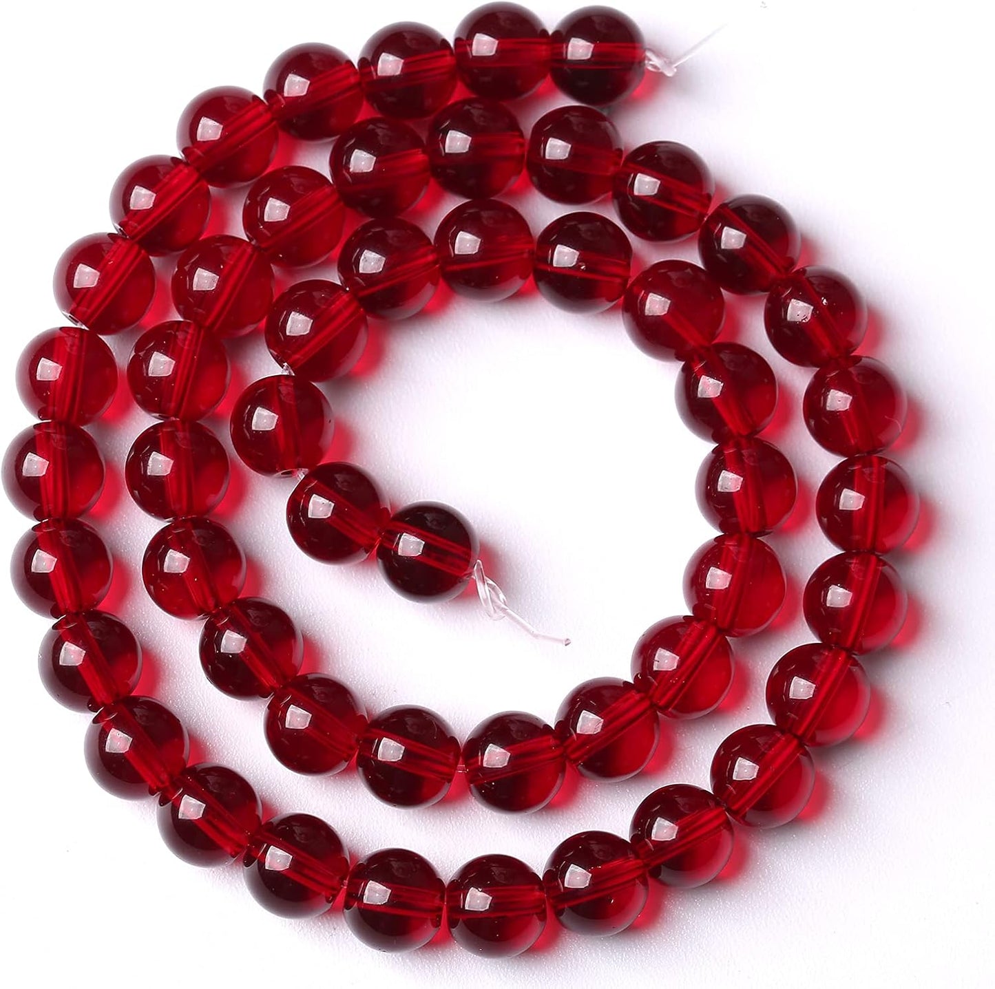 182pcs 4mm Smooth Garnet Red Glass Crystal Round Loose BeadsFor Jewelry Making DIY Bracelet Necklace Accessories 32" 2 Strand
