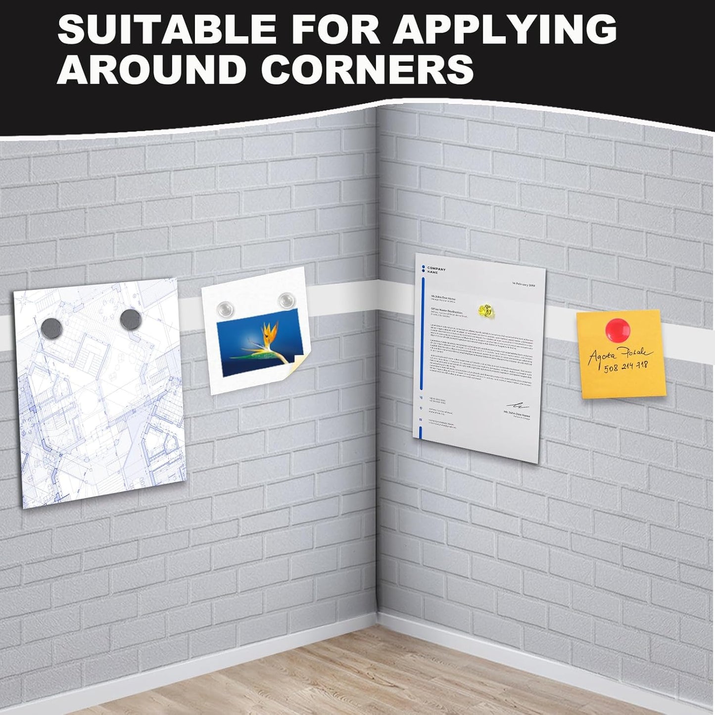 Thaibear Self Adhesive Metal Tape for Magnets (1.4'' Wide x 30 ft Long) Flexible Metal Strips for Magnets, Ferrous Tape for Magnets, Stick Metal Magnetic Tape Strips Roll with Adhesive Backing