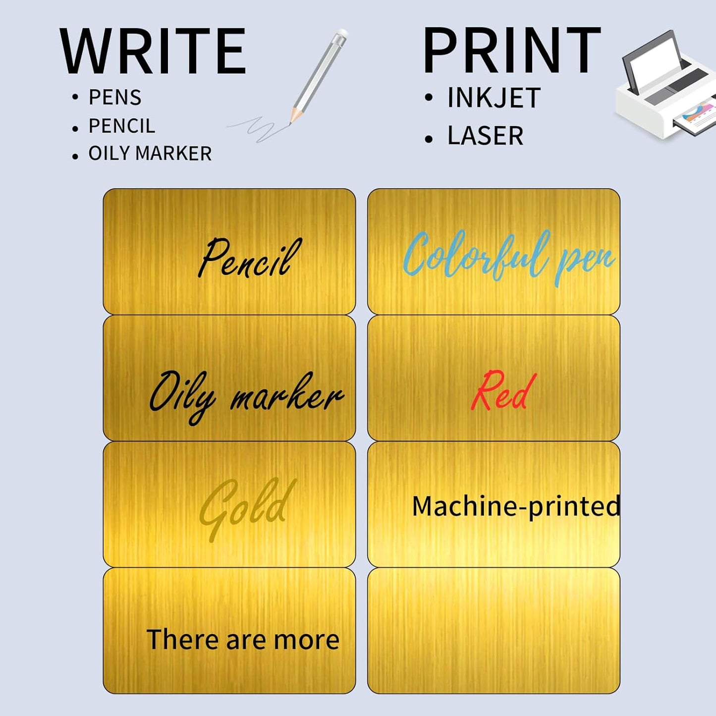 STARLIBOO Shipping Labels Stickers, 2"×4" Gold Printable Mailing Labels for Laser/Inkjet Printing- Matte Gold, Permanent Adhesive Stickers
