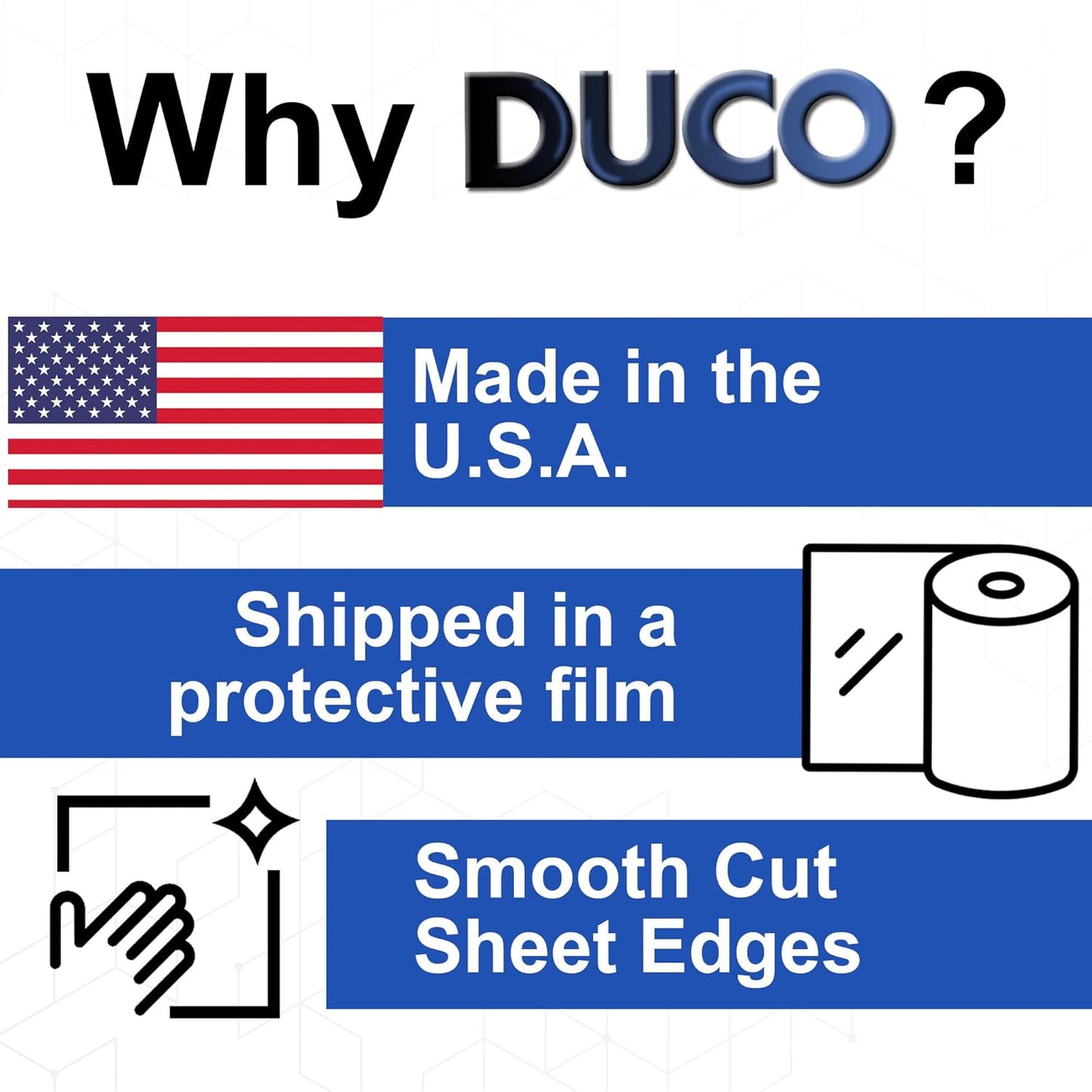 Duco USA-Made Clear Cast Acrylic Sheet 1/8 Inch Thick 24" x 24" - 4 Pack of Transparent Plexiglass Sheet - Lightweight Acrylic Board for Window Replacements, Displays, Signs, and More