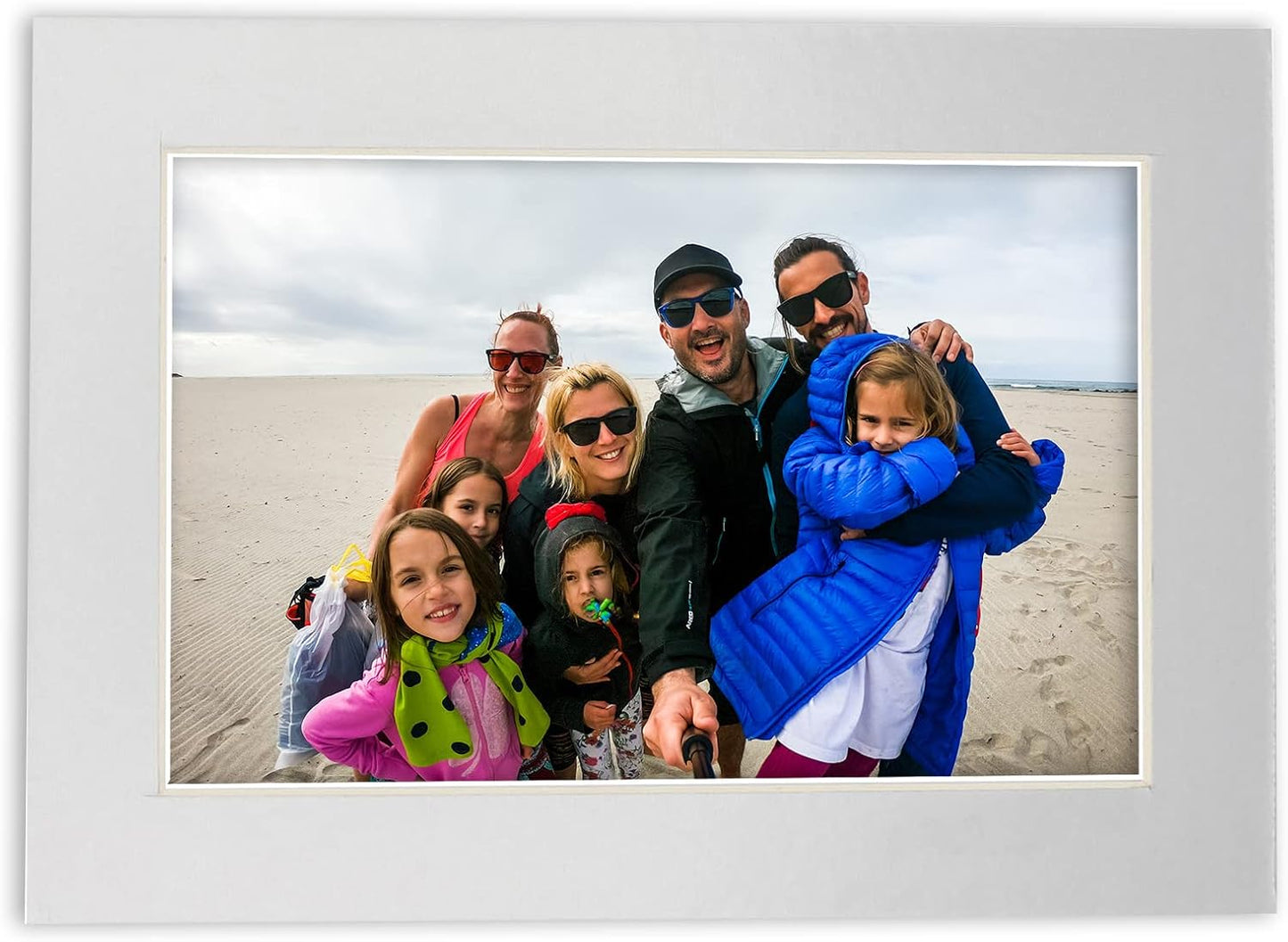 Pack of 25 Acid Free 8x10 Mats Bevel Cut for 5.5x8.5 Photos - Metallic Silver Precut Matboards For Pictures, Photos, Framing - 4-ply Thickness