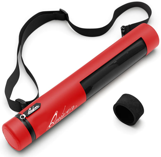 Quiver Time Red XL Orion Playmat Tube - TCG MtG Playmat Tube Case Bag with Waterproof Zipper, Hidden Dice Pocket, Adjustable Removable Shoulder Strap, See-Through Window, Fits 14" and 15" playmats