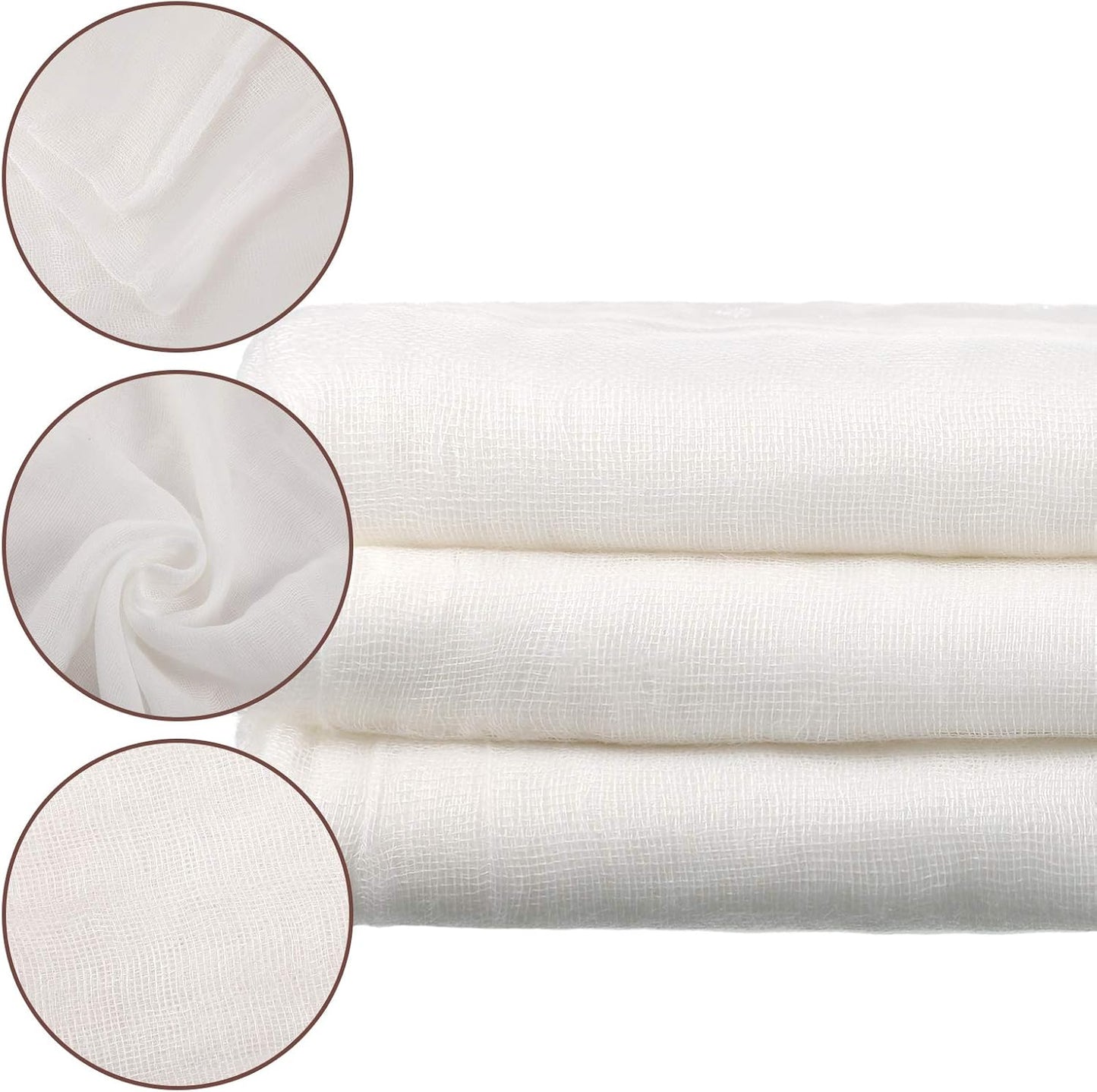 Cheesecloth, Reusable and Breathable, Unbleached Cotton Fine Mesh Weave Cheesecloth, Use for Cooking, Straining, Filtering, Baking (White, Grade 50-Large 252 Sq Feet)