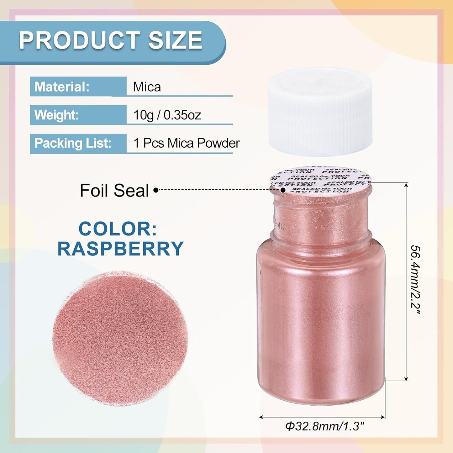 uxcell 10g/0.35oz Cosmetic Grade Mica Powder, 600 Mesh Mica Powder Natural Resin Epoxy Pigment Powders for Casting Resin, Candle Dye, DIY Nail Polish and Lip Gloss, Pink