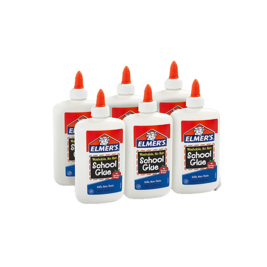 Elmer's Liquid School Glue Washable 7.6 oz Each 6 Count - Great for Making Slime, #1 Teacher Brand