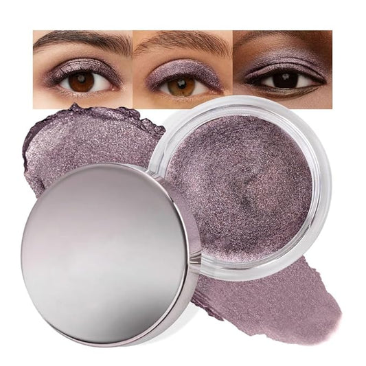 Cream Glitter Dark Purple Shimmer Metallic Eyeshadow Palette Makeup, Natural Single Mini Instant Holographic Eyeshadow For Older Women, Sombras Crema Para Ojos, Talc, Paraben & Cruelty Free