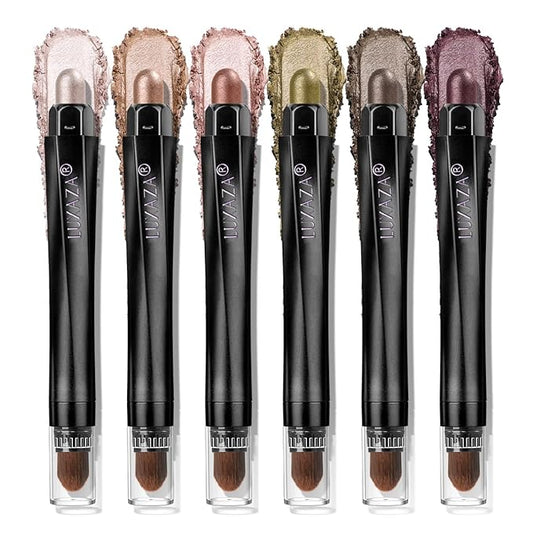 Neutral Eyeshadow Stick Makeup 6PCS Set, Metallic Shimmer Matte Cream Eye Shadow Eyeliner Brightener Pencil Crayon - DESERT WILD