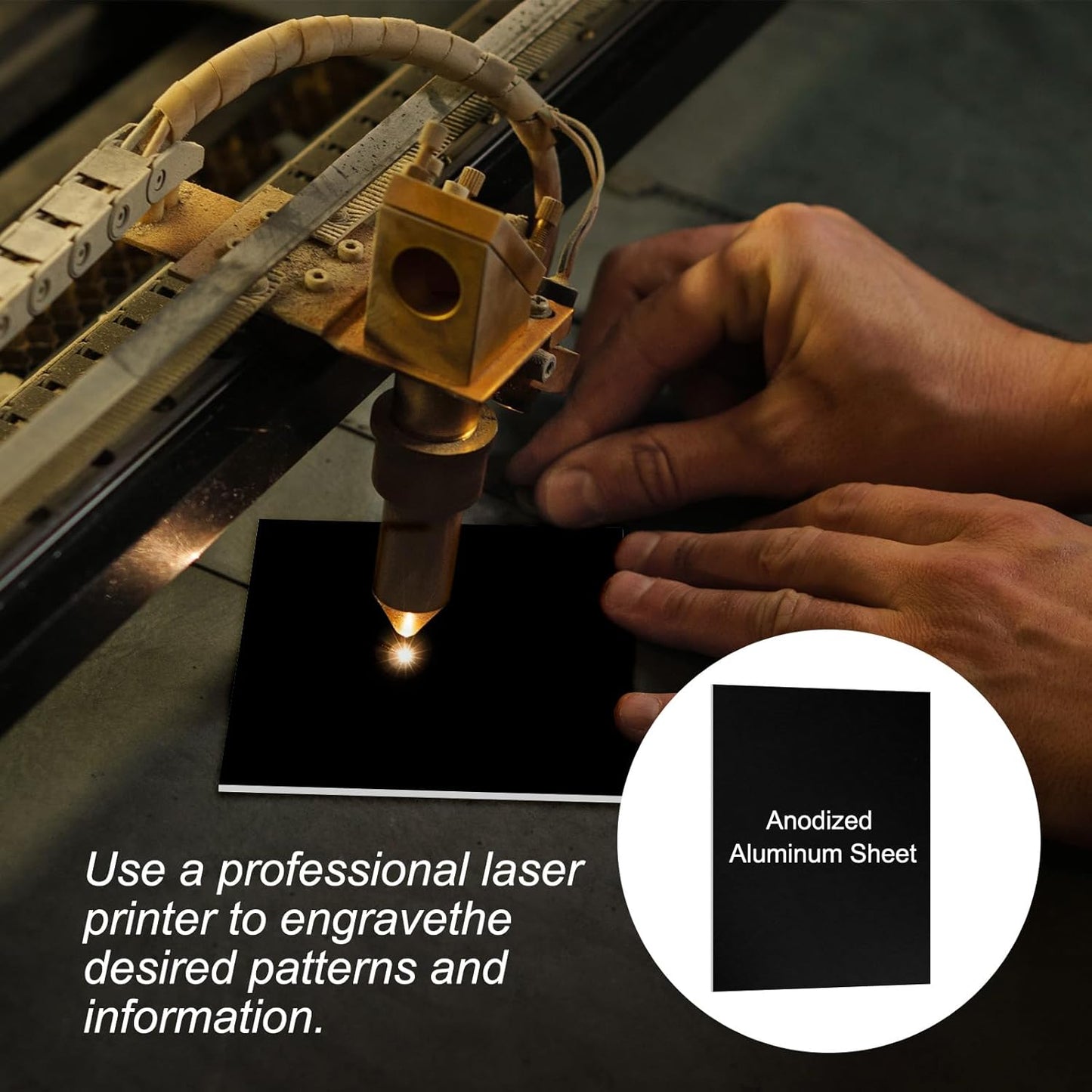 PATIKIL 3.3x2.1x1/32inch Anodized Aluminum Sheet, 10Pcs Metal Rectangle Aluminum Plate 0.8mm Thick Engraving Blanks for Laser Engraving DIY Decorative Crafting Home Decoration, Black