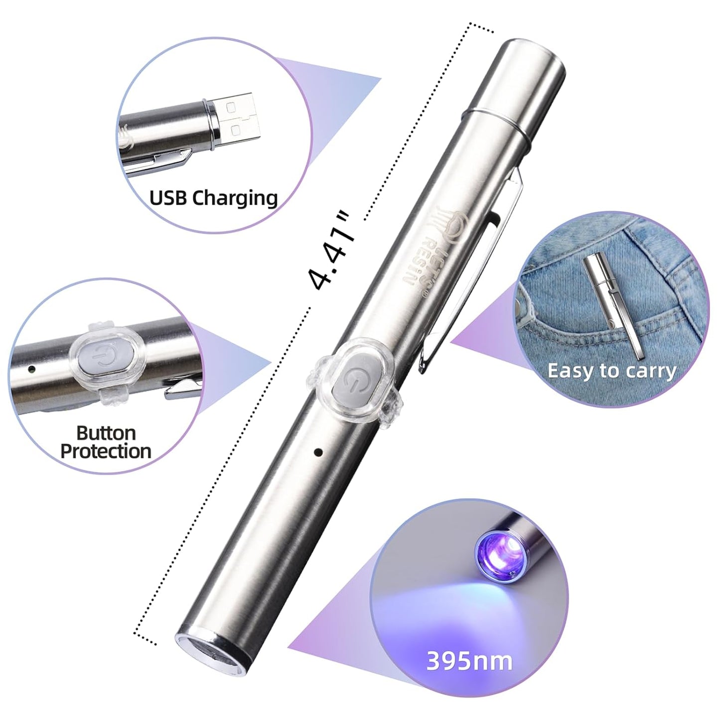 LET'S RESIN UV Resin Kit with Light, Bonding&Curing in Seconds, 30g UV Resin with Flashlight for Welding, Jewelry UV Glue Adhesive for Plastic Repair, Glass Light, Craft Decor