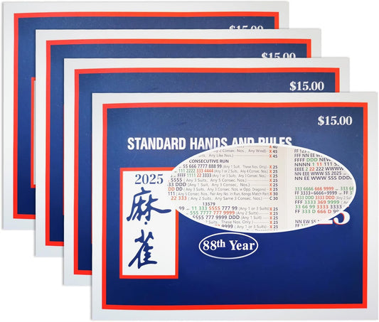 Mahjong-Cards（4Pcs） 2025 Rule Card - Large Size