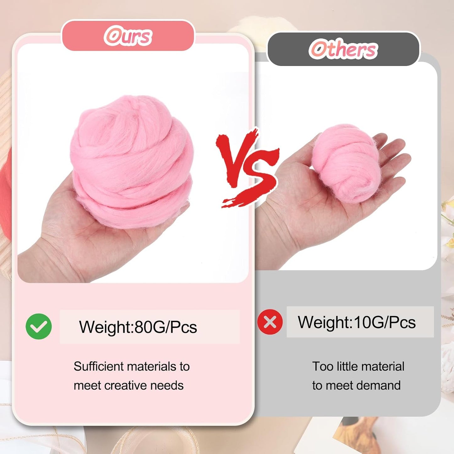 PATIKIL Wool Roving Yarn, 80G/2.82OZ Soft Felting Wool Pure Chunky Roving Yarn Bulk for Needle Felting Knitting Blanket Spinning Weaving DIY Craft, Yellow