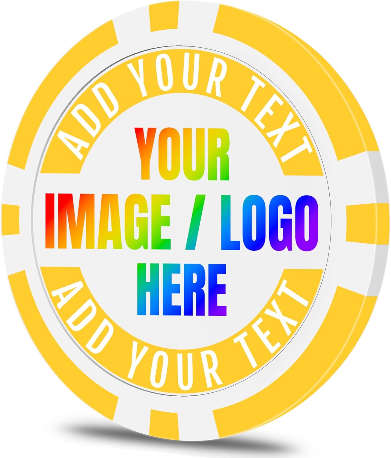 50 Custom Poker Chips, Personalized with Your own Logo, Photo or Text - 11.5g Casino Chips for Poker Gram, Tournaments, Business Card, Token