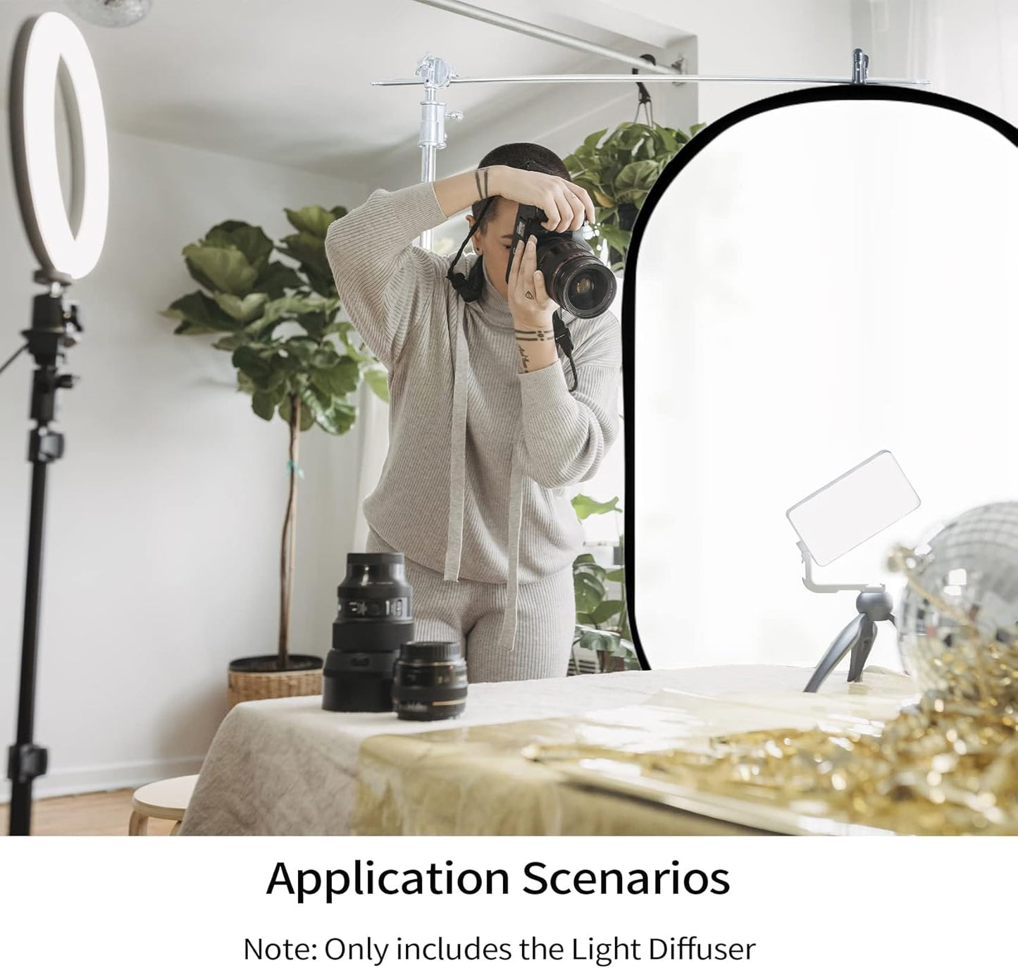 Selens Oval Light Diffuser, 59x78in/150x200cm Collapsible Pop-up Soft Light Diffusion with Portable Carrying Bag for Outdoor Photo Studio Lighting Video Live Streaming