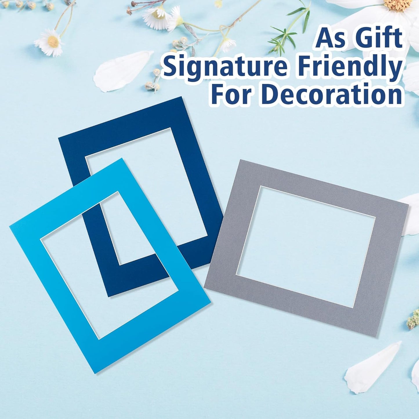 HOTUO 10 Pack 11x14 Mixed Colors Picture Mats, 4 Ply Thickness Frame Mattes for 8x10 Photo, Photo Mat with Core Bevel Cut, for Frames/Artwork/Print/Pictur(with V-Groove)