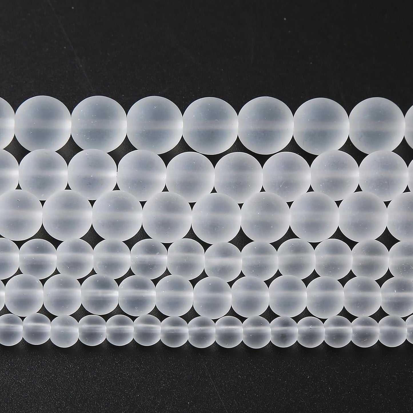 60pcs 6mm Frost White Crystal Glass Beads for Jewelry Making Round Loose Beads DIY Bracelets Necklaces Crystal Energy Healing Stone Beads 15" (6mm, Frost White Glass)